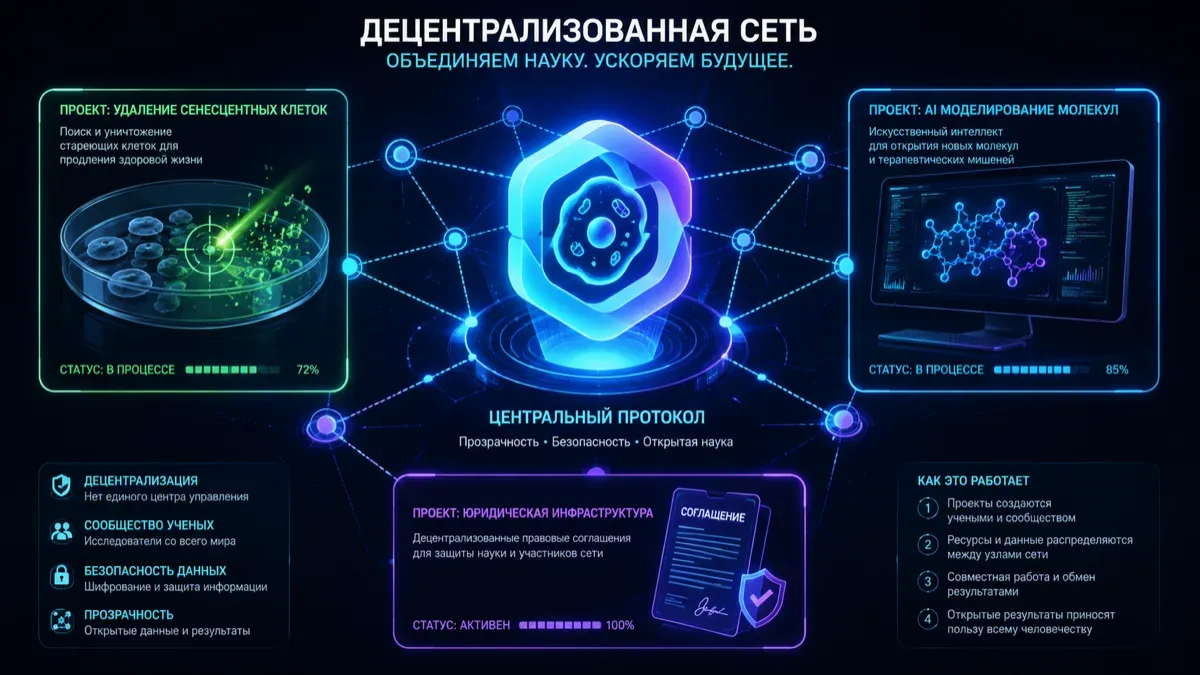 Экосистема VitaDAO и Molecule для финансирования исследований долголетия